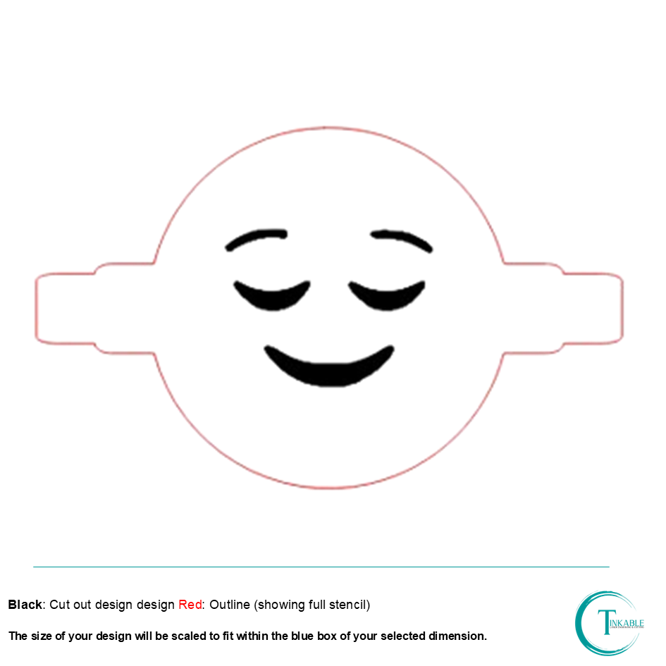 Happy Emoji Face Stencil C001 Coffee Cake Baking Template and Stencils