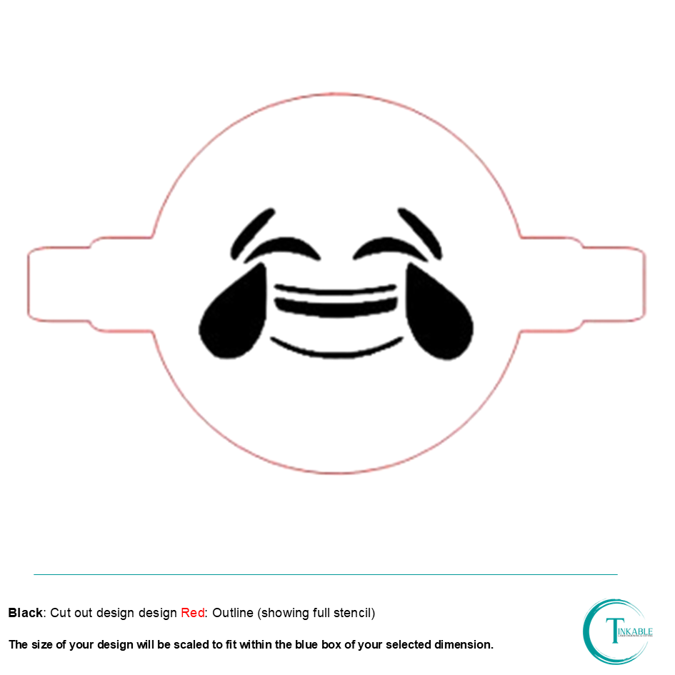Laughing Emoji Stencil C006 Coffee Cake Baking Template and Stencils