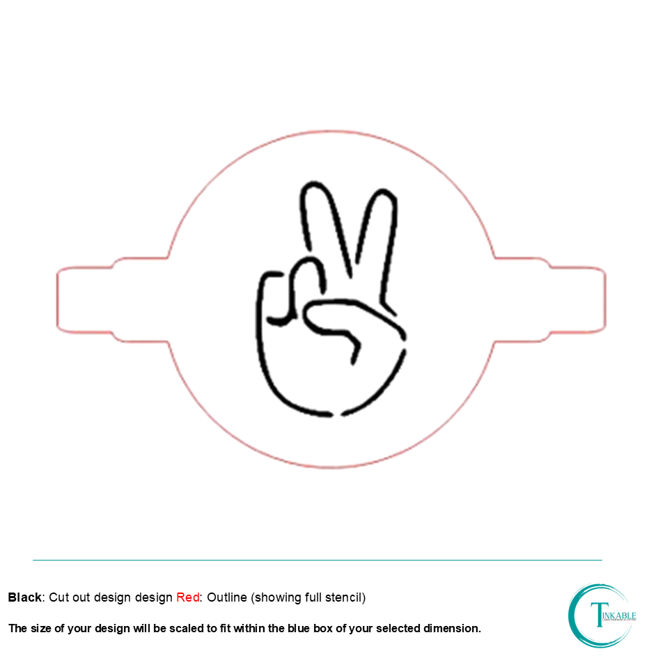 Peace Emoji Stencil C003 Coffee Cake Baking Template and Stencils