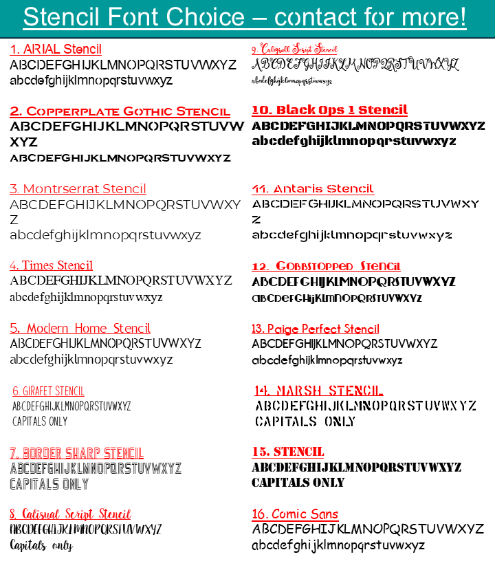 Custom Stencil Order Form