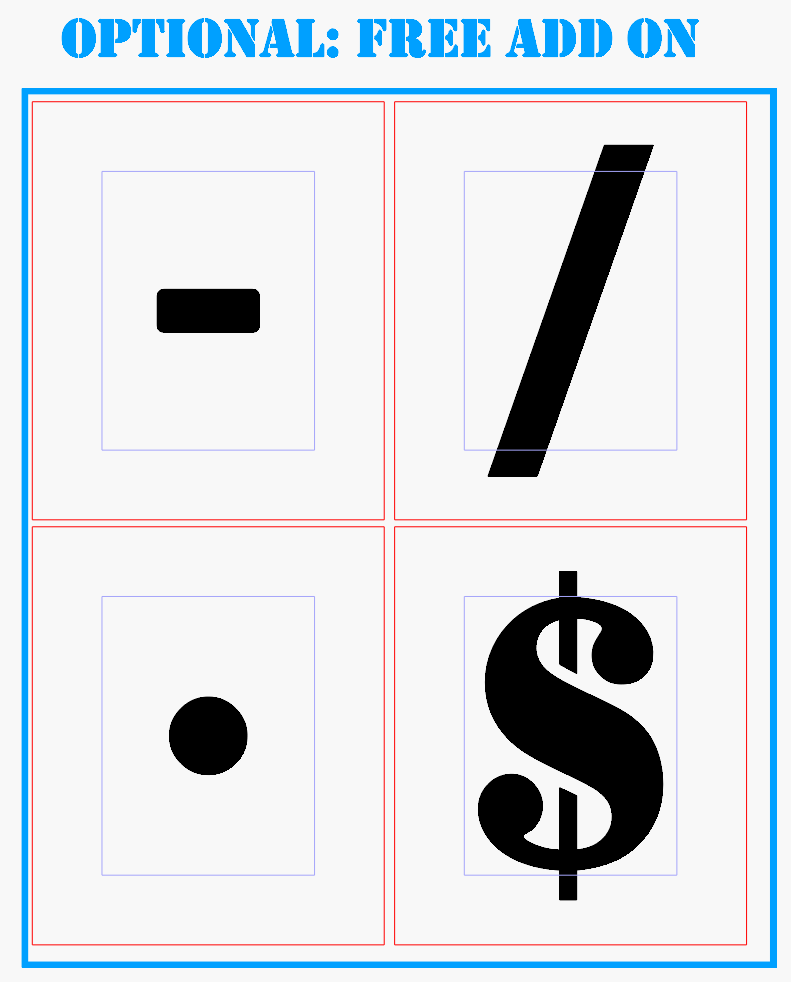 Number Stencils 0–9 Set – Reusable Mylar (14mil / 7.5mil)