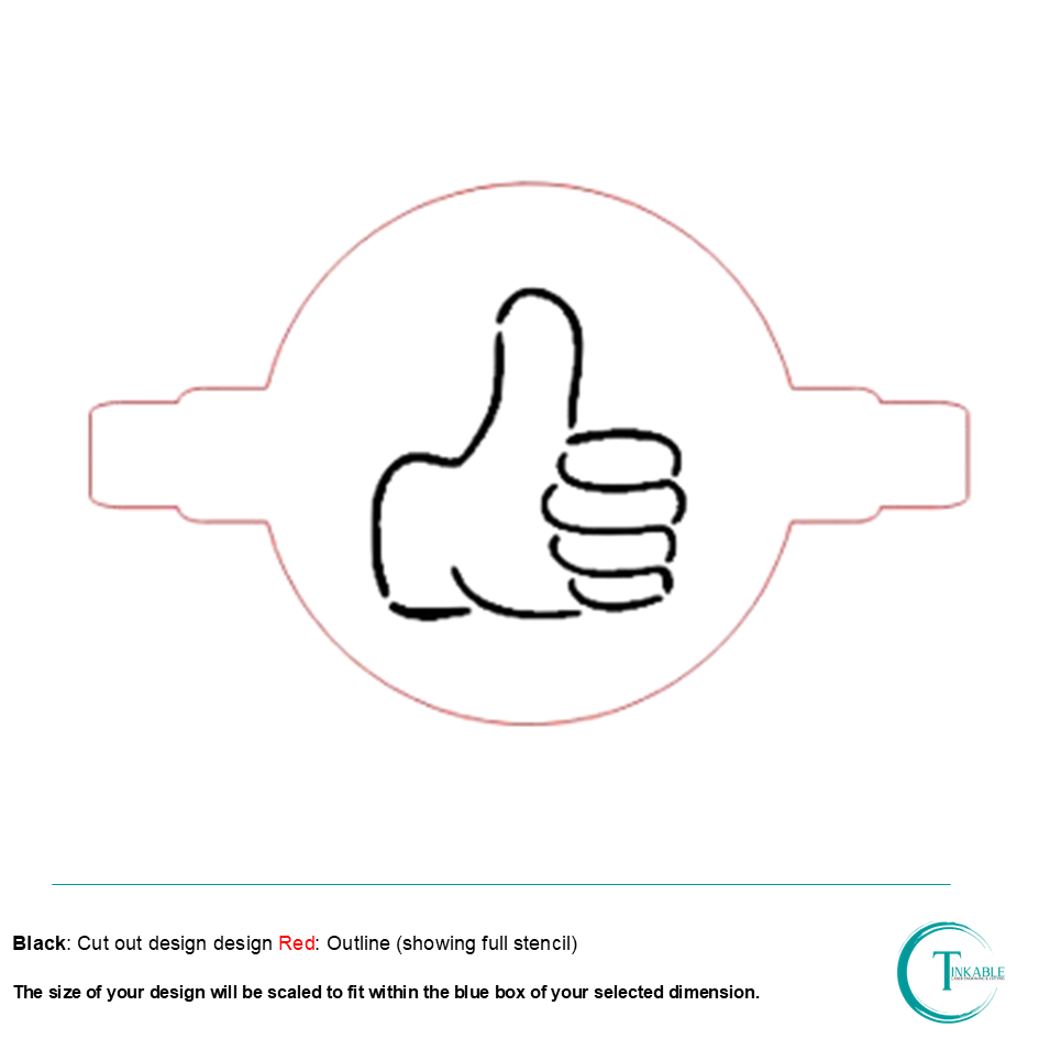 Thumbs Up Emoji Stencil C004 Coffee Cake Baking Template and Stencils
