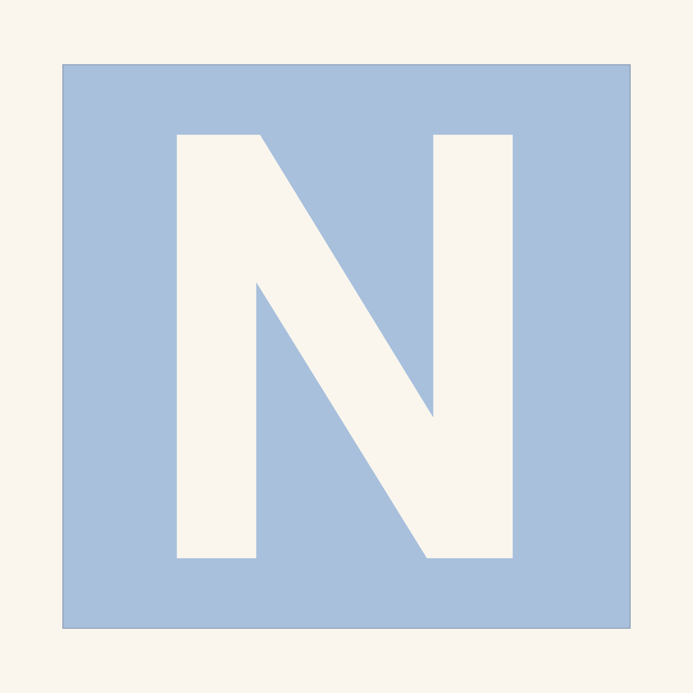 Letter N stencil