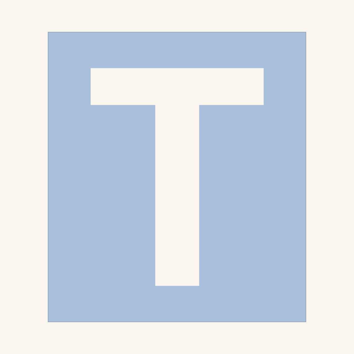 Letter T stencil