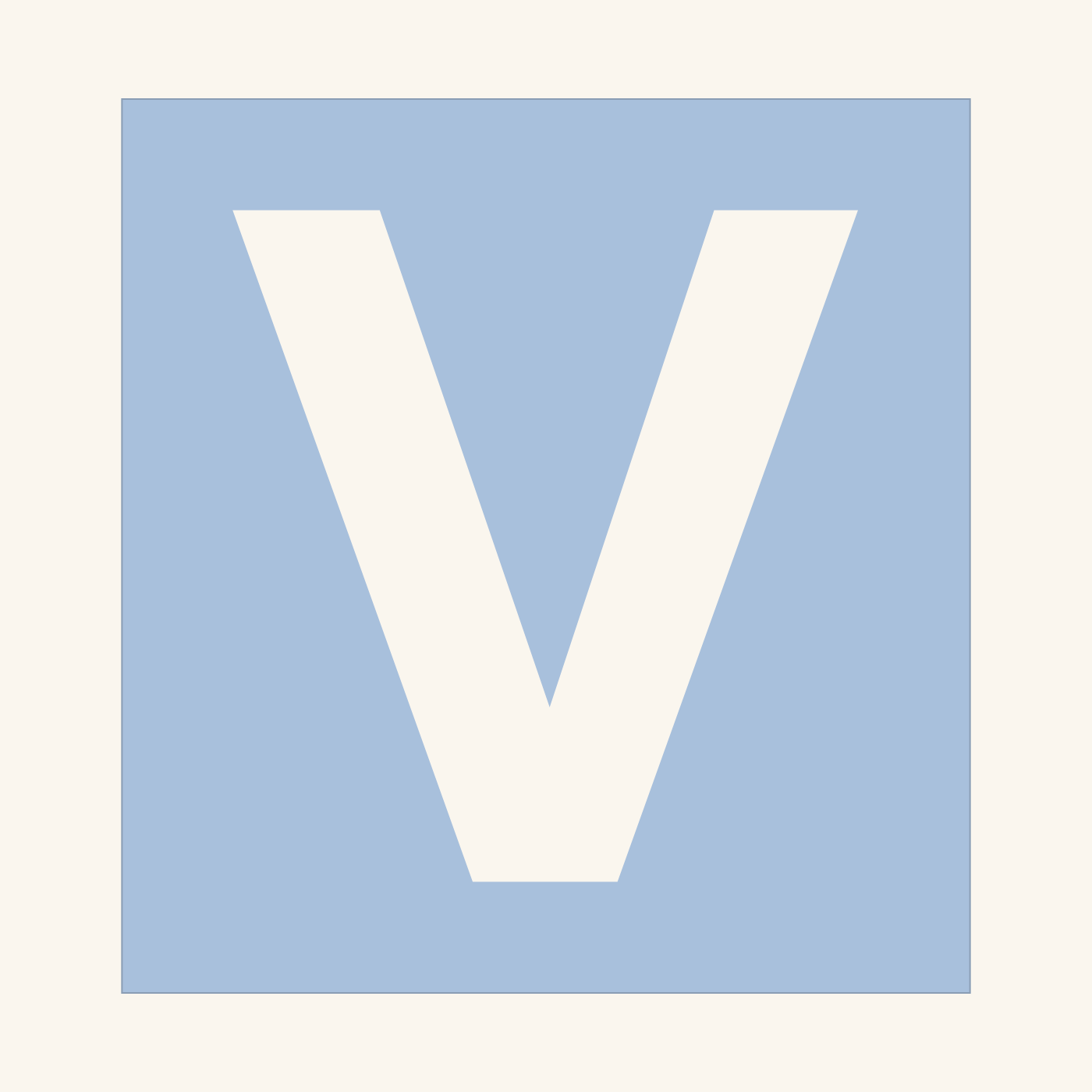 Letter V stencil