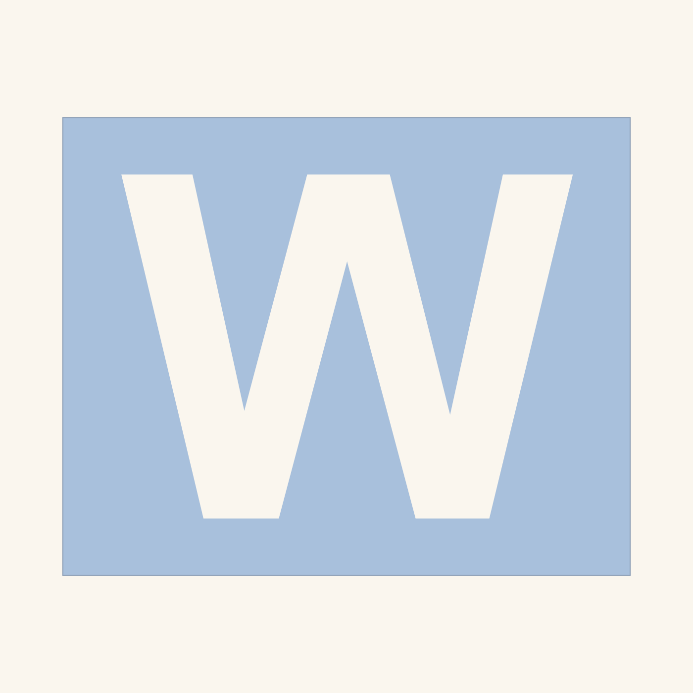 Letter W stencil