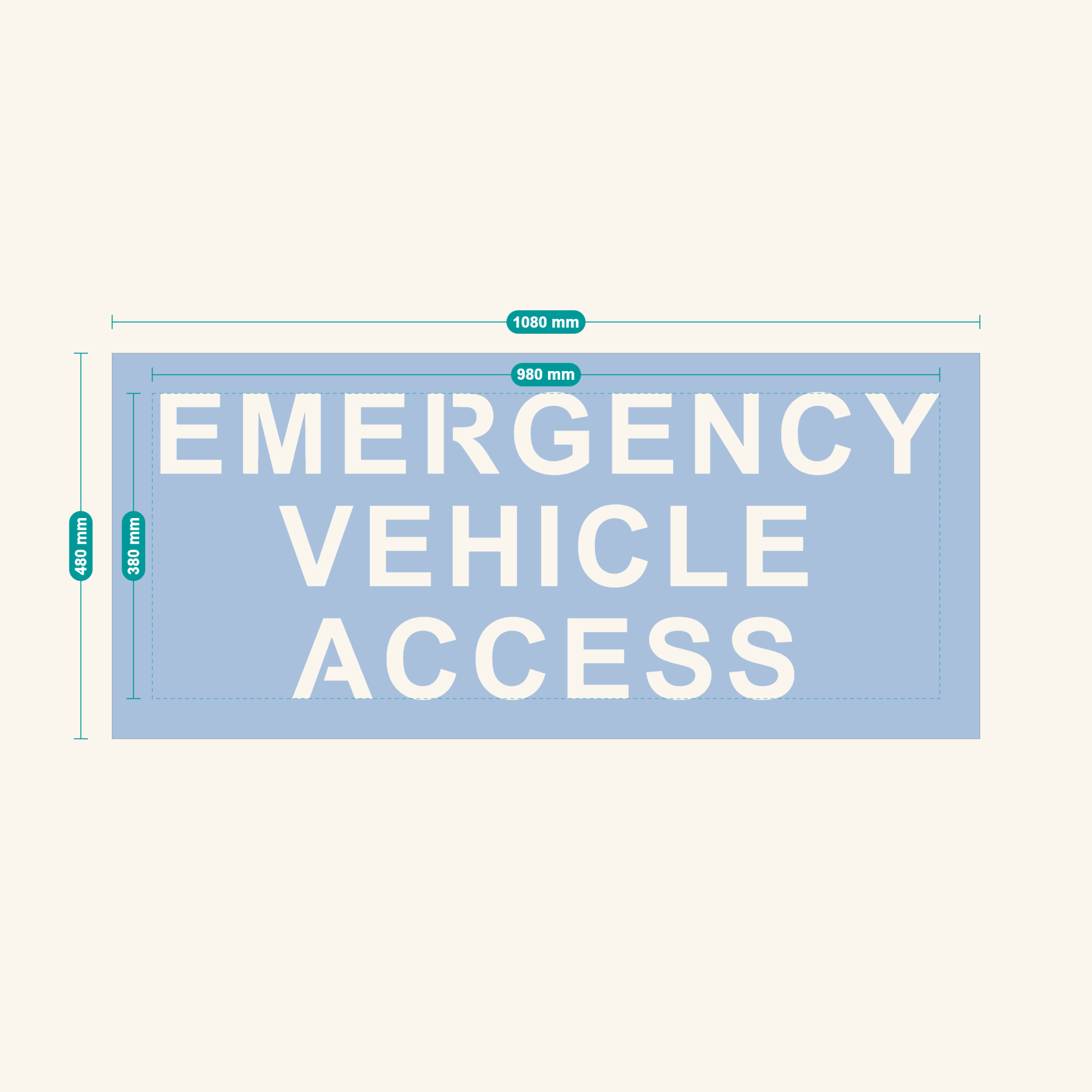 EMERGENCY VEHICLE ACCESS stencil proof