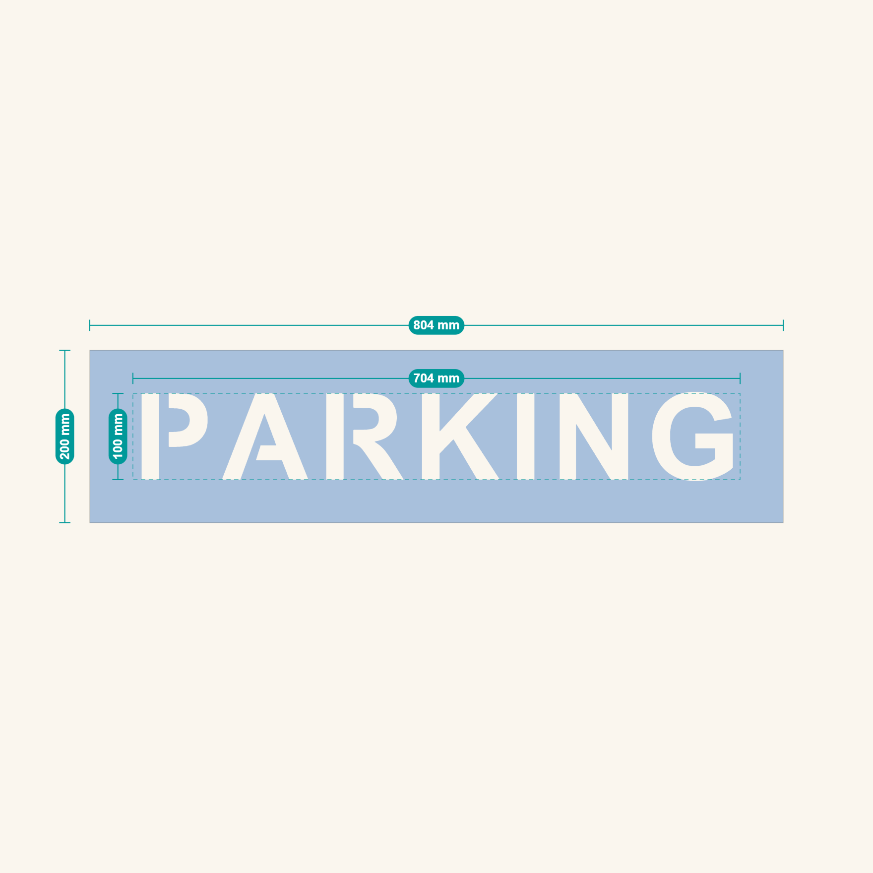 PARKING stencil proof