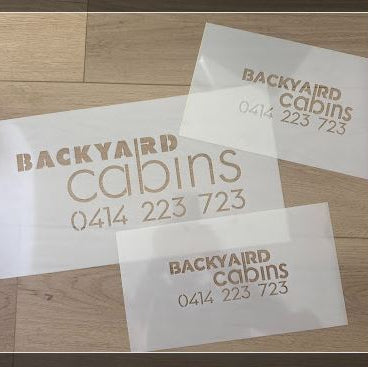 Custom Stencils with name, logo and phone number 