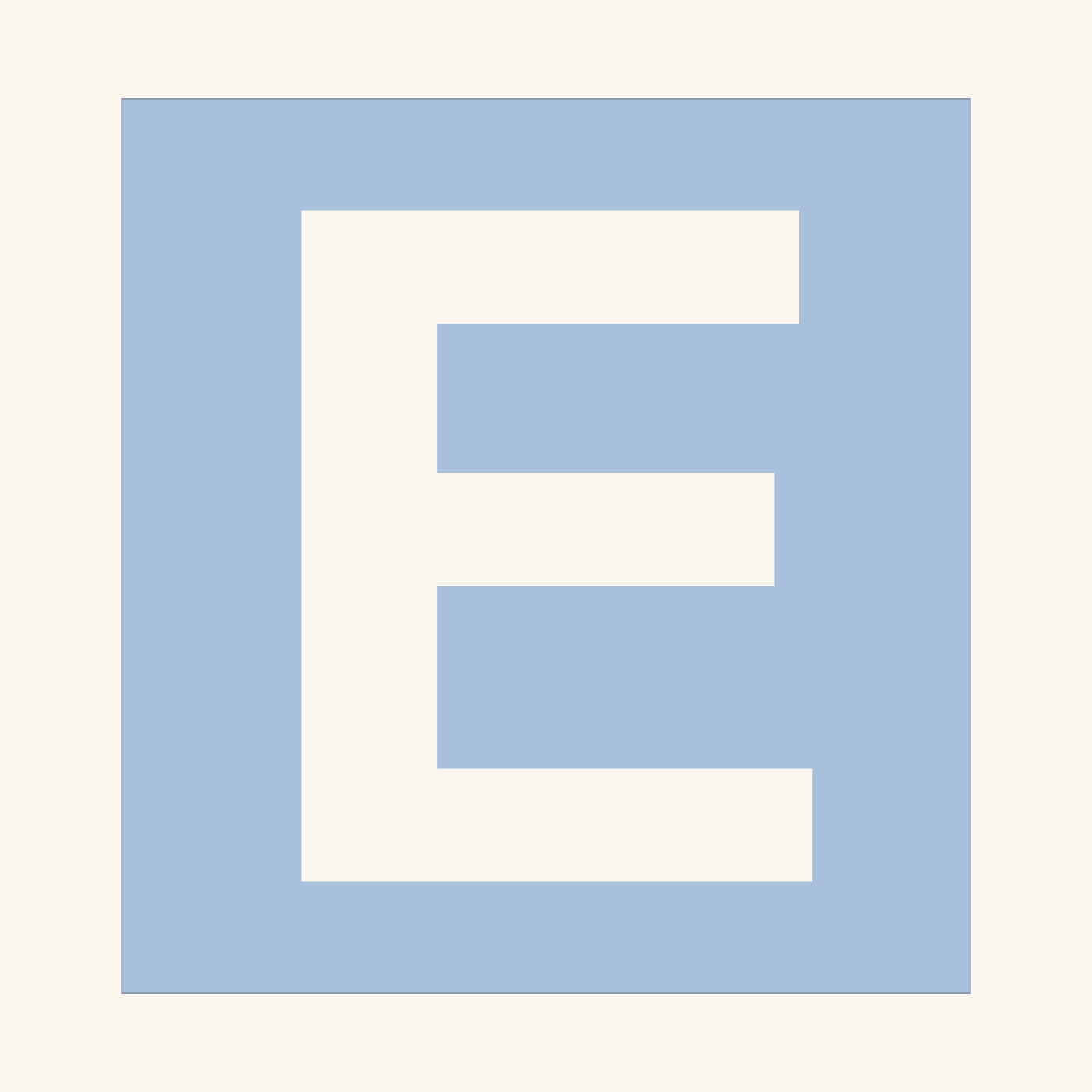 Letter E stencil