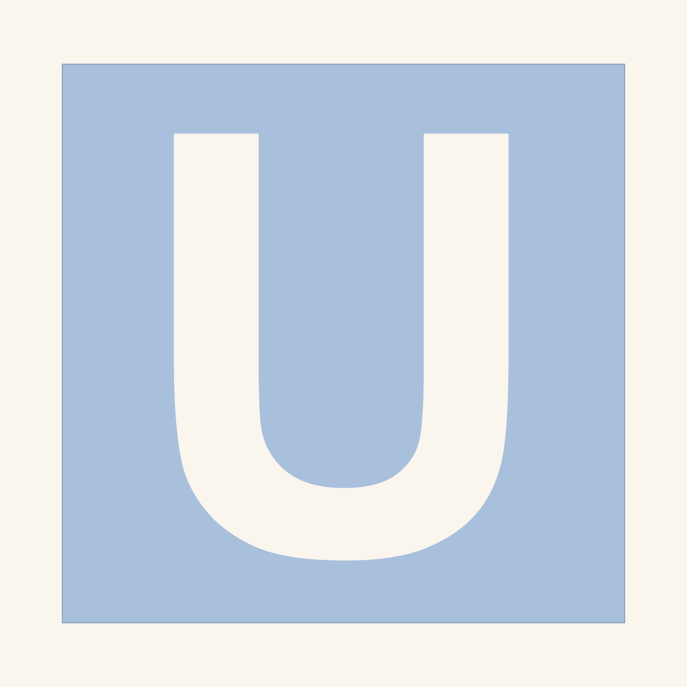 Letter U stencil