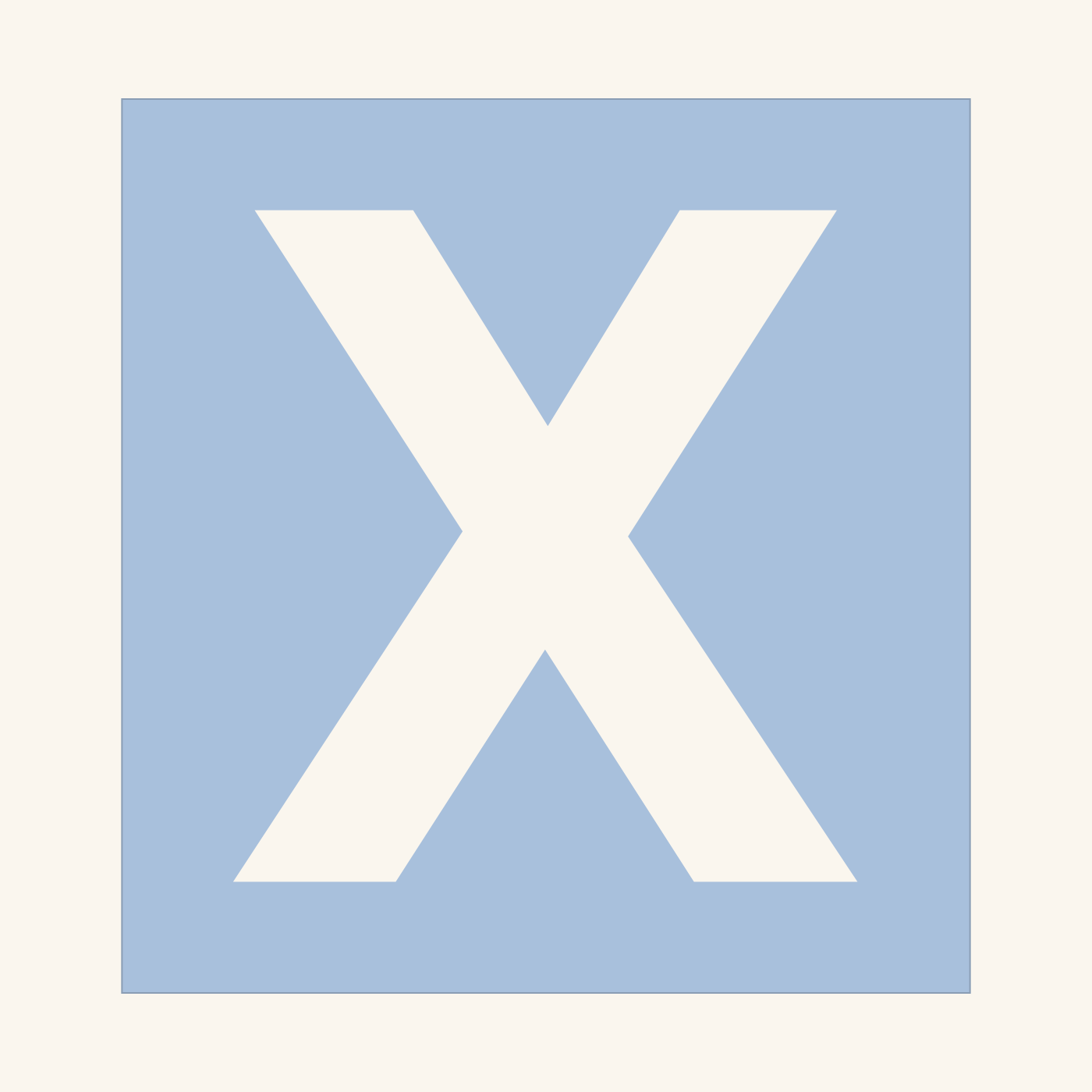 Letter X stencil