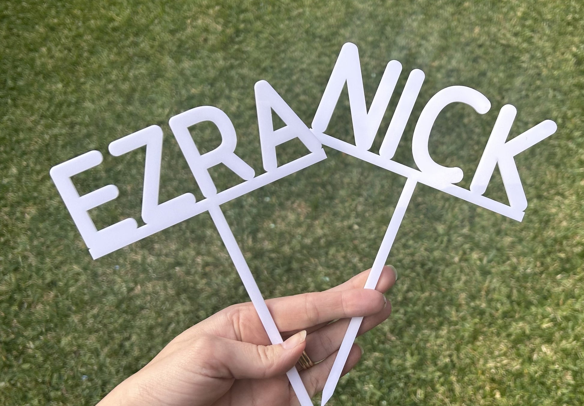 custom cake topper names cast acrylic