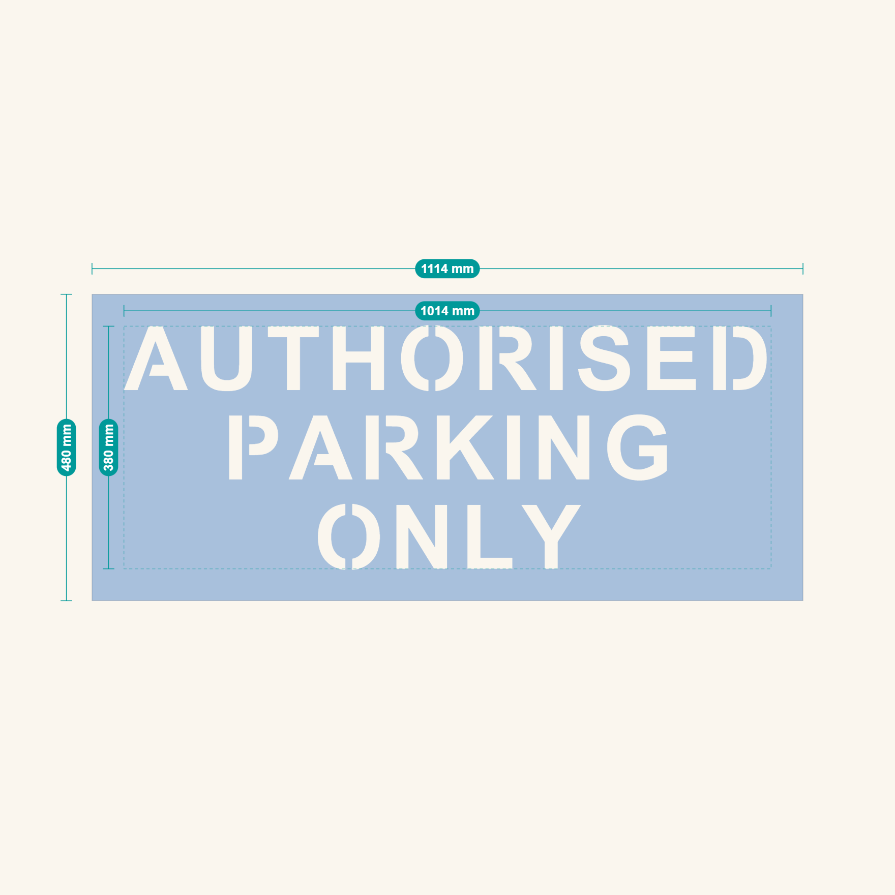 AUTHORISED PARKING ONLY stencil proof