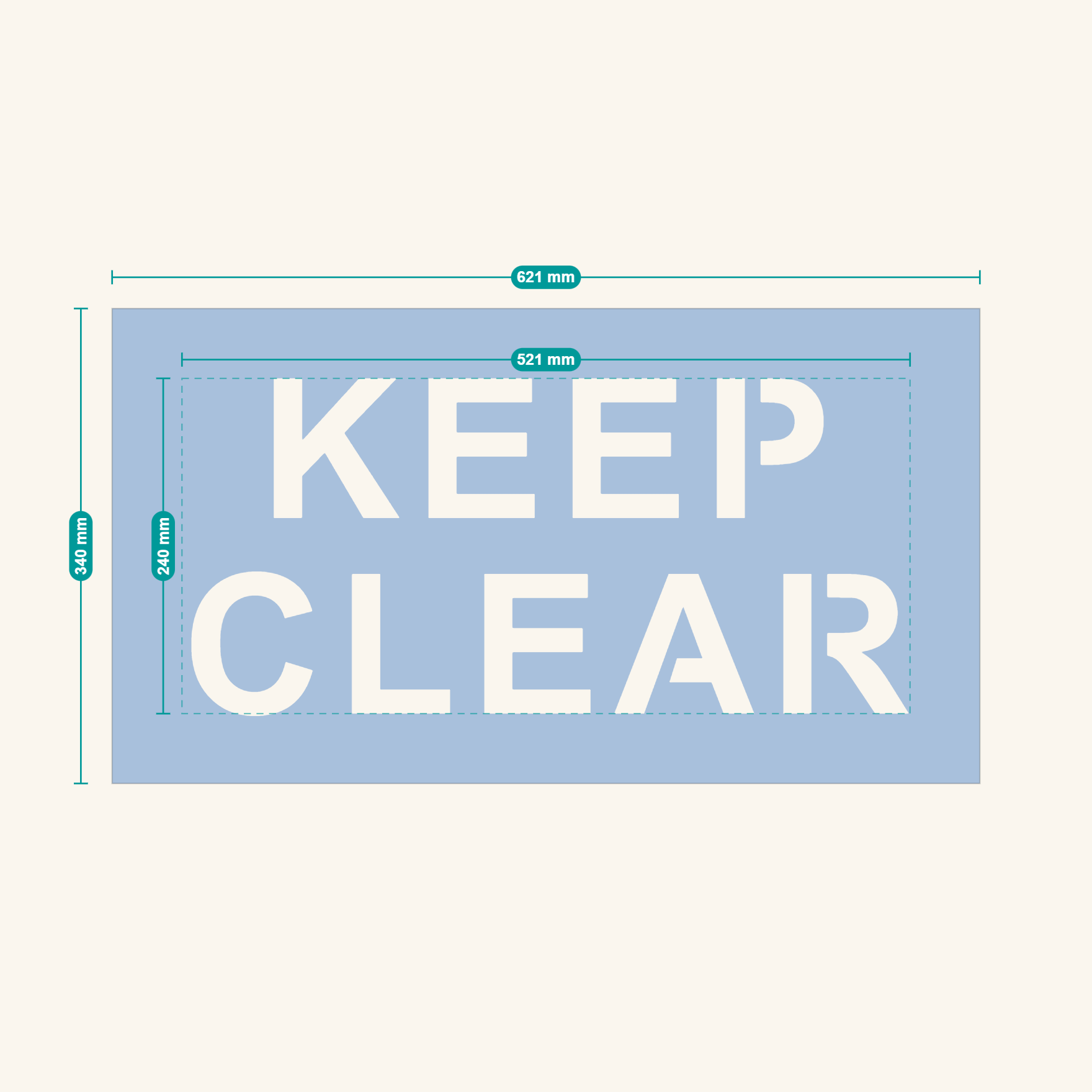 KEEP CLEAR stencil proof