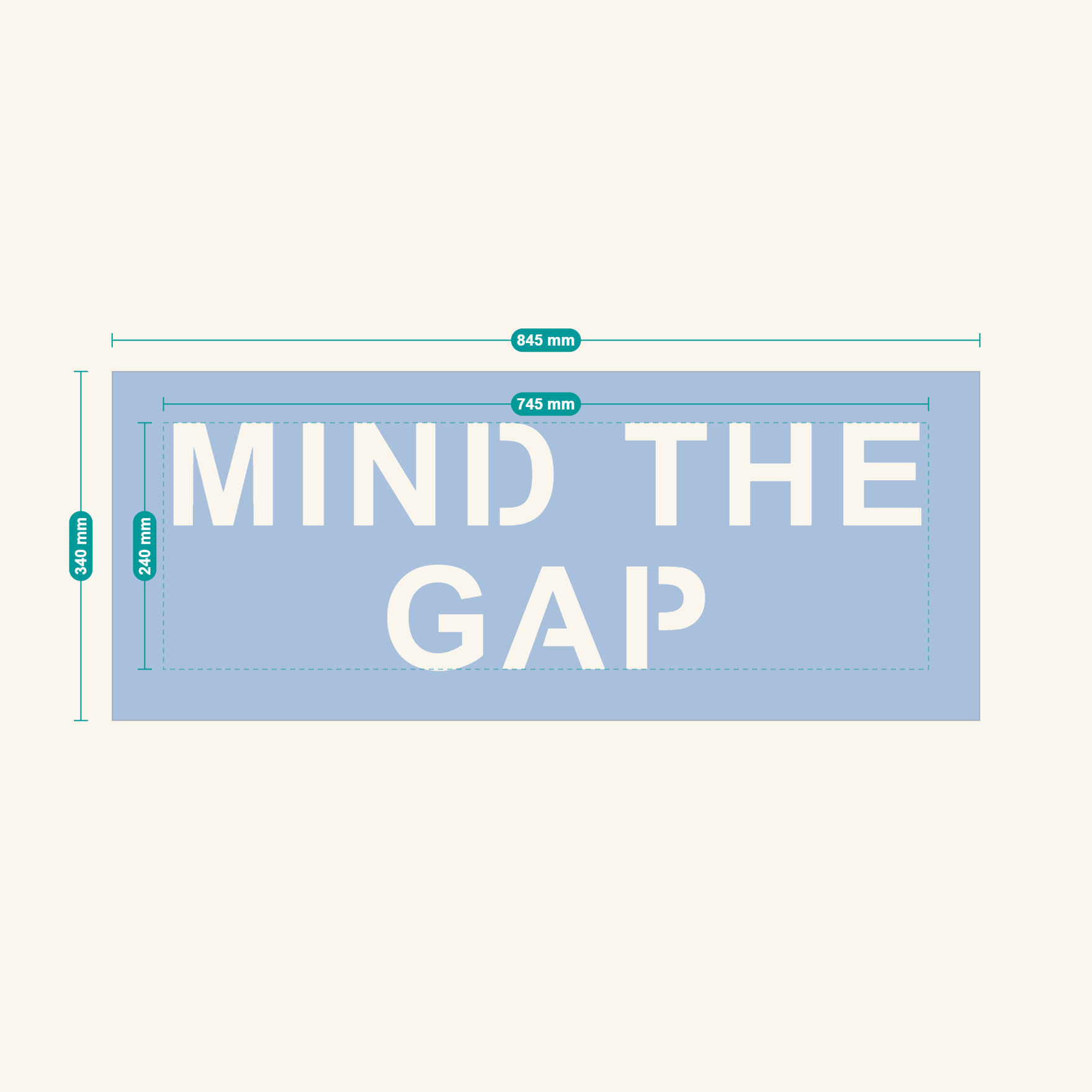 MIND THE GAP stencil proof
