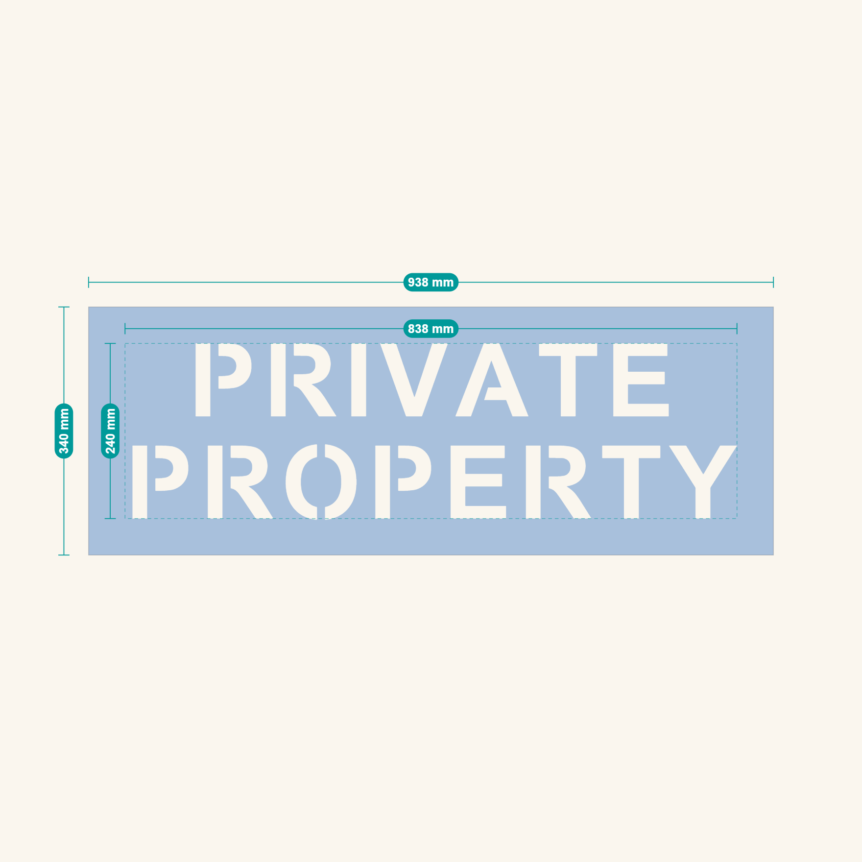 PRIVATE PROPERTY stencil proof
